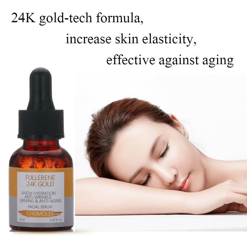 2 шт. 24-каратного золота сыворотка для лица с гиалуроновой кислотой, увлажняющая, укрепляющая, питающая, против старения, эссенция против морщин