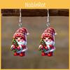 Тематические рождественские акриловые серьги для женщин с узором Санта-Клауса, держащего елку