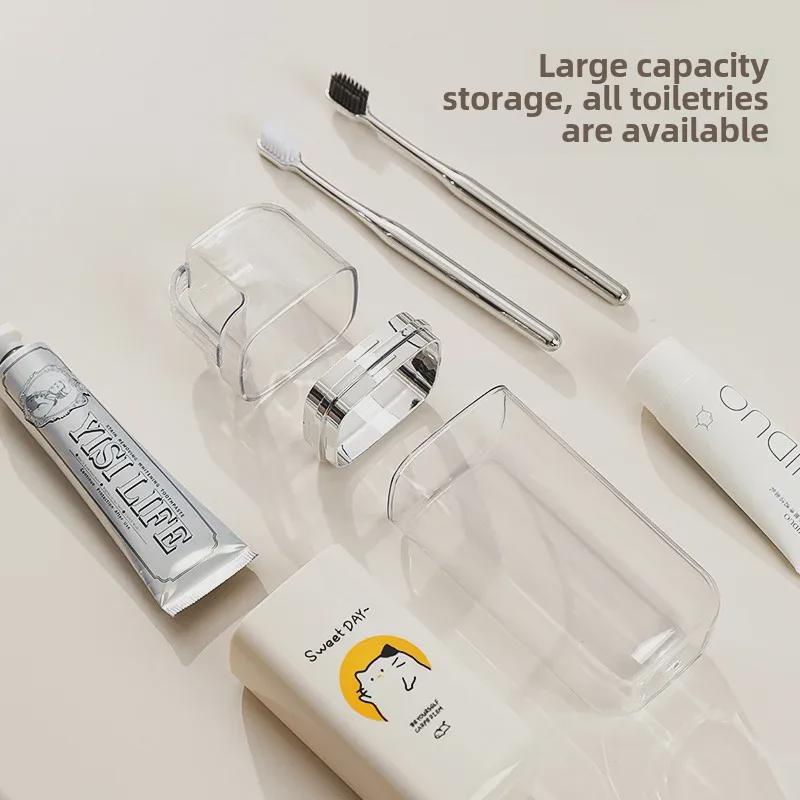 Портативный дорожный набор из зубной щетки и ополаскивателя для полости рта 3 в 1 - стиль Light Luxury