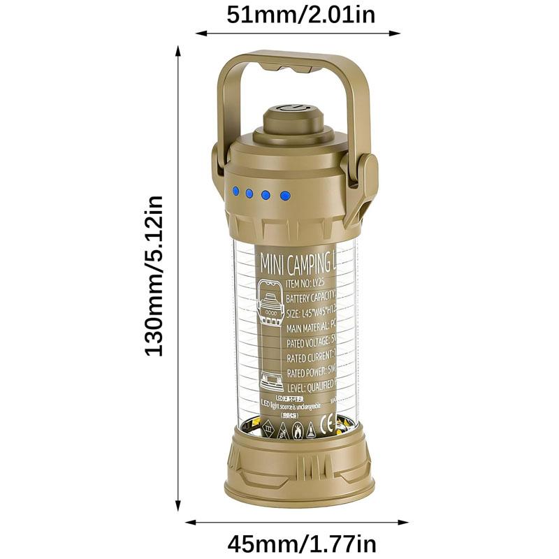 Outdoor Tent Night Light LED Camping Lantern Flashlight Rechargeable Bright Portable Light 6 Lighting Modes Waterproof with Hook
