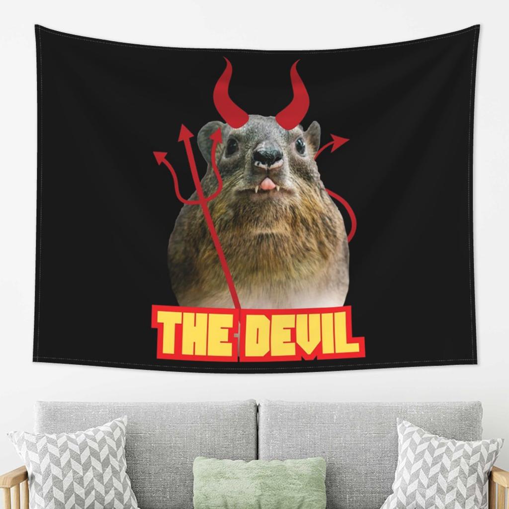 Rock Hyrax Devil Tapestry Wall Hanging Aesthetic Home Decoration Tapestries for Dorm Room