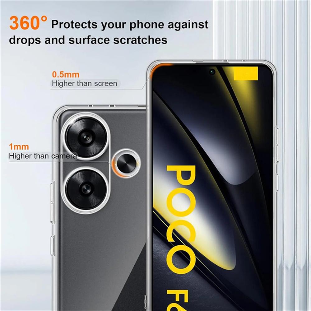 Ультратонкий прозрачный чехол для Poco X7 Pro X6 X5 X3 NFC X4 GT Мягкий ТПУ Funda для Poco F6 Pro F5 F4 F3 M6 M5 M4 Pro Чехол для телефона