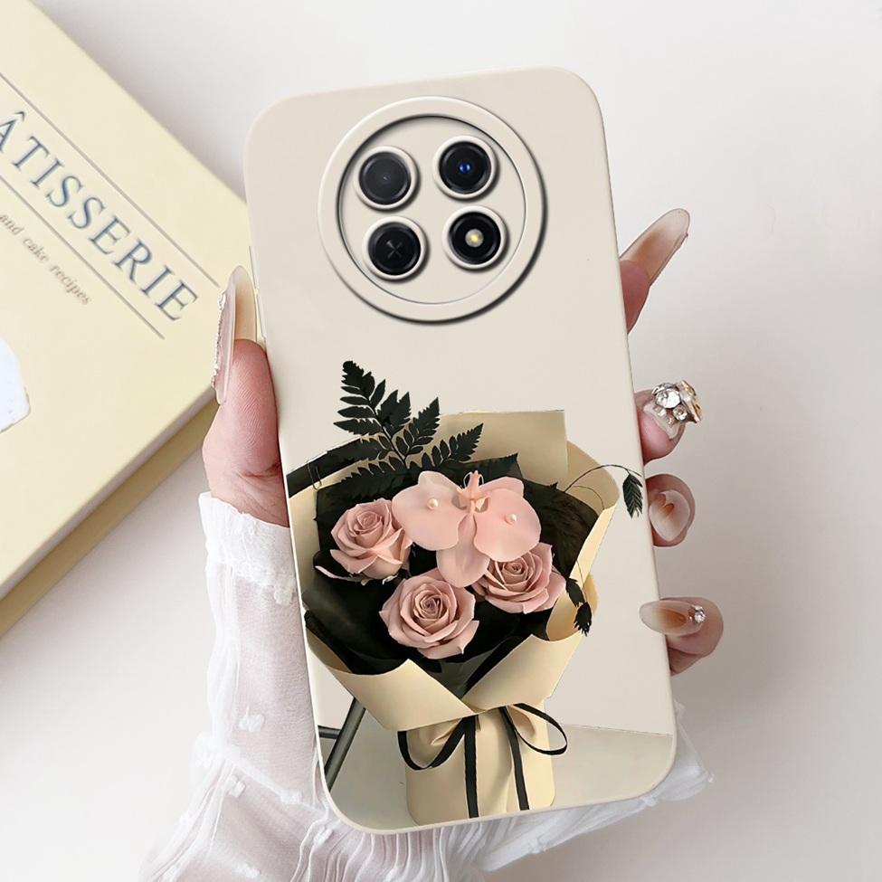 For Realme 12 5G Case For Realme 12X 5G Cover RMX3998 Luxury Fashion Flowers Kawaii Girl Cute Cat Shockproof Phone Case Funda