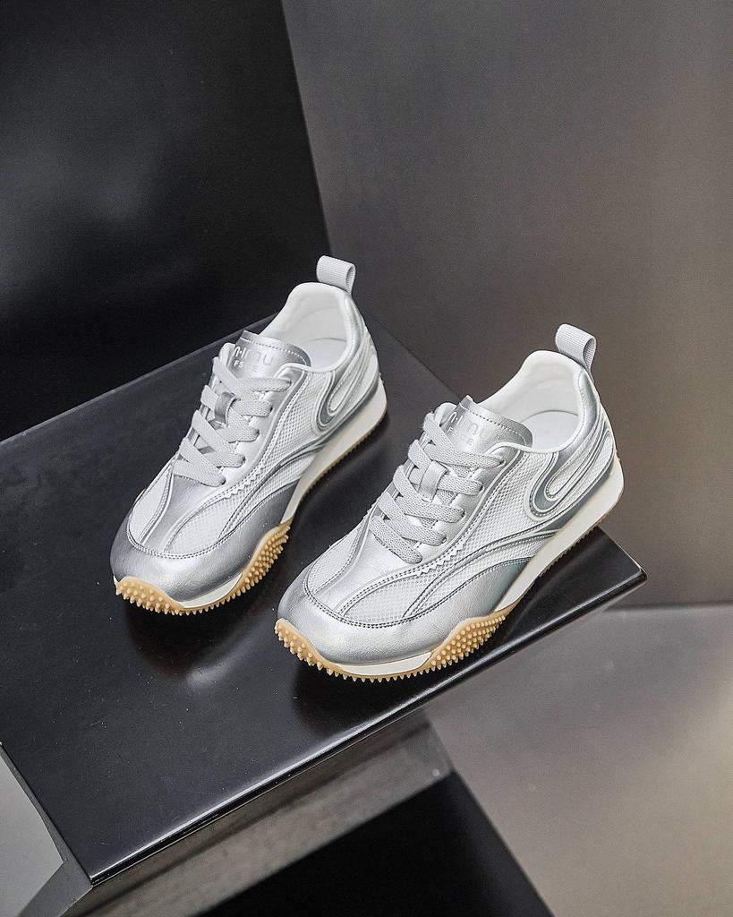 Ретро кроссовки на плоской подошве немецкие женские 2025 новые трендовые весенне-осенние дышащие нишевые желтые повседневные универсальные спортивные кроссовки Форрест Гамп