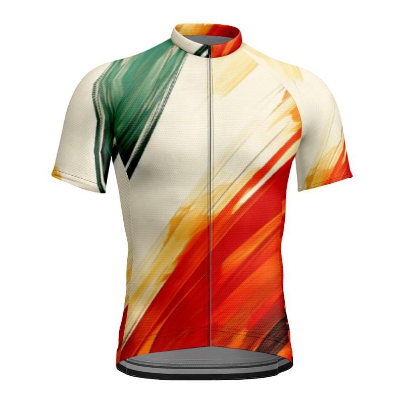 Mens Cycling Jersey Short Sleeve Breathable Quick Dry Bike Shirt With Print Road