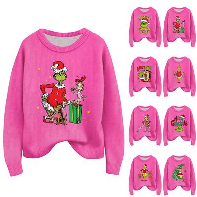 Женский модный повседневный пуловер с длинным рукавом и вырезом горловины