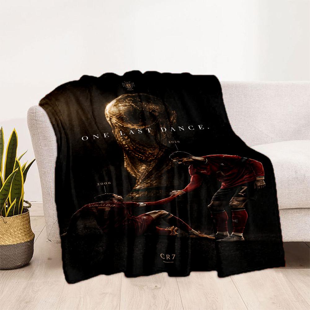 Ronaldo's Legacy Soccer Blanket Comfortable Great for Chair Bed Office Chair Four Seasons Multipurpose Modern Style Gifts For Family Or Friends