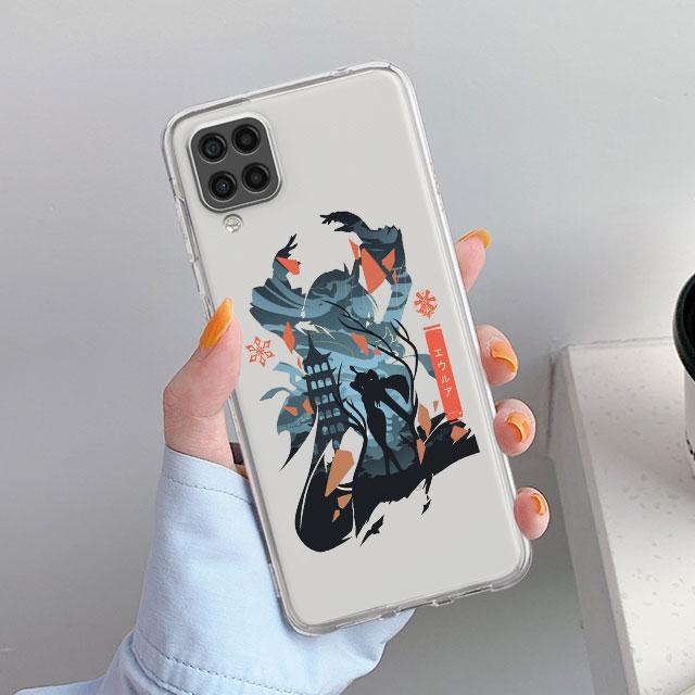 Прозрачный чехол для Samsung Galaxy A52 A12 A51 A32 A21s A71 A32 A22 50 A70 A31 A72 5G чехол для телефона аниме Genshin Impact Coque Capa