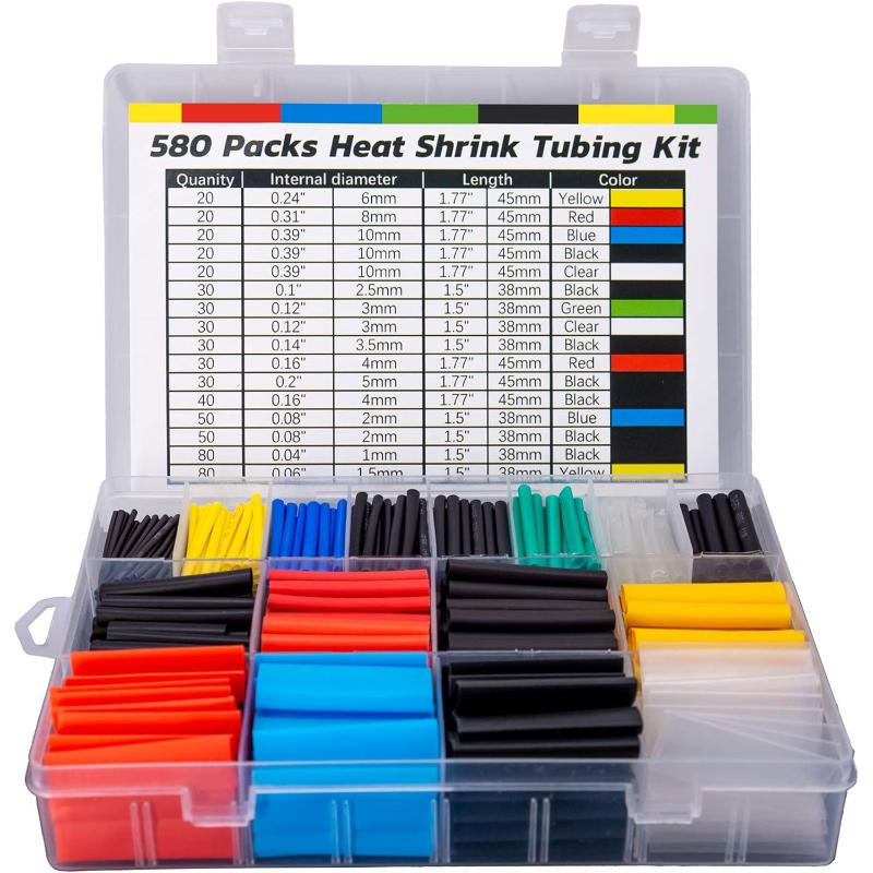 560Pcs Heat Shrink Tubing Kit EVA Material 6 Colors 11 Sizes Flame Retardant for Drone Wiring Repair