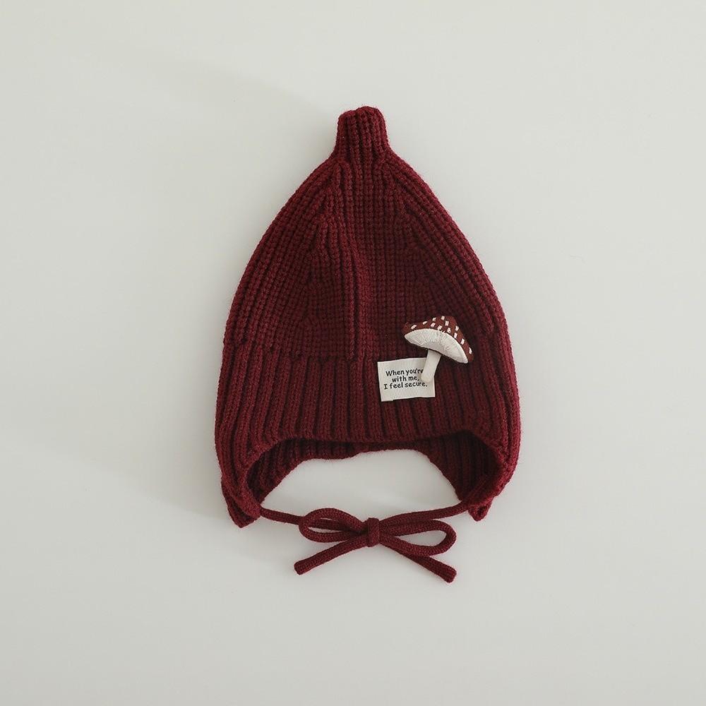 Windproof Knitted Beanie Cute Mushroom Ear Protection Hat Warm Kids Winter Hat  Winter Season