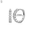 925 Silver Ear Buckles Fashion Hoop Earrings White Crystal Luxury Women's Earrings Wedding Women's Jewelry Premium Gift