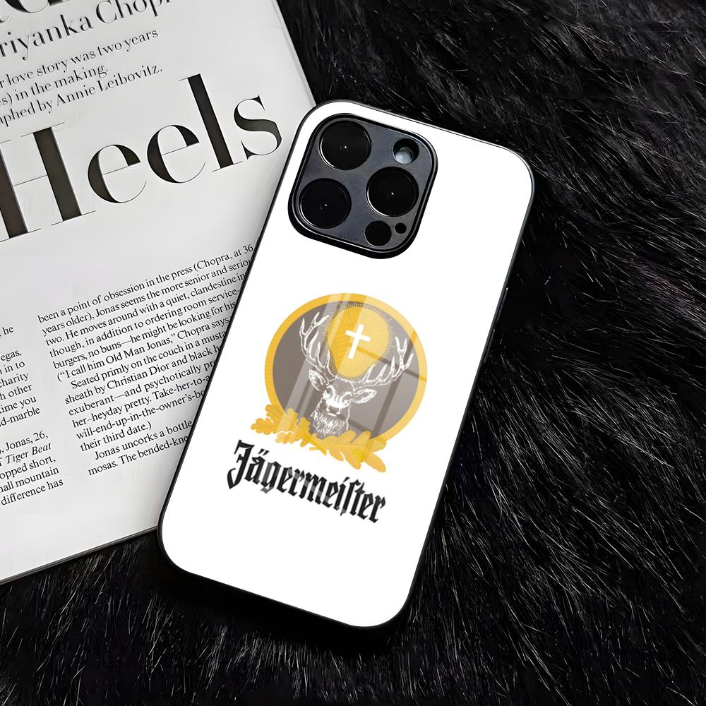 Горячий чехол для телефона J-Jagermeisters для IPhone 17 Air 16 E Pro Max 15 14 13 Mini 12 Pro 11 Max Plus Черная стеклянная крышка