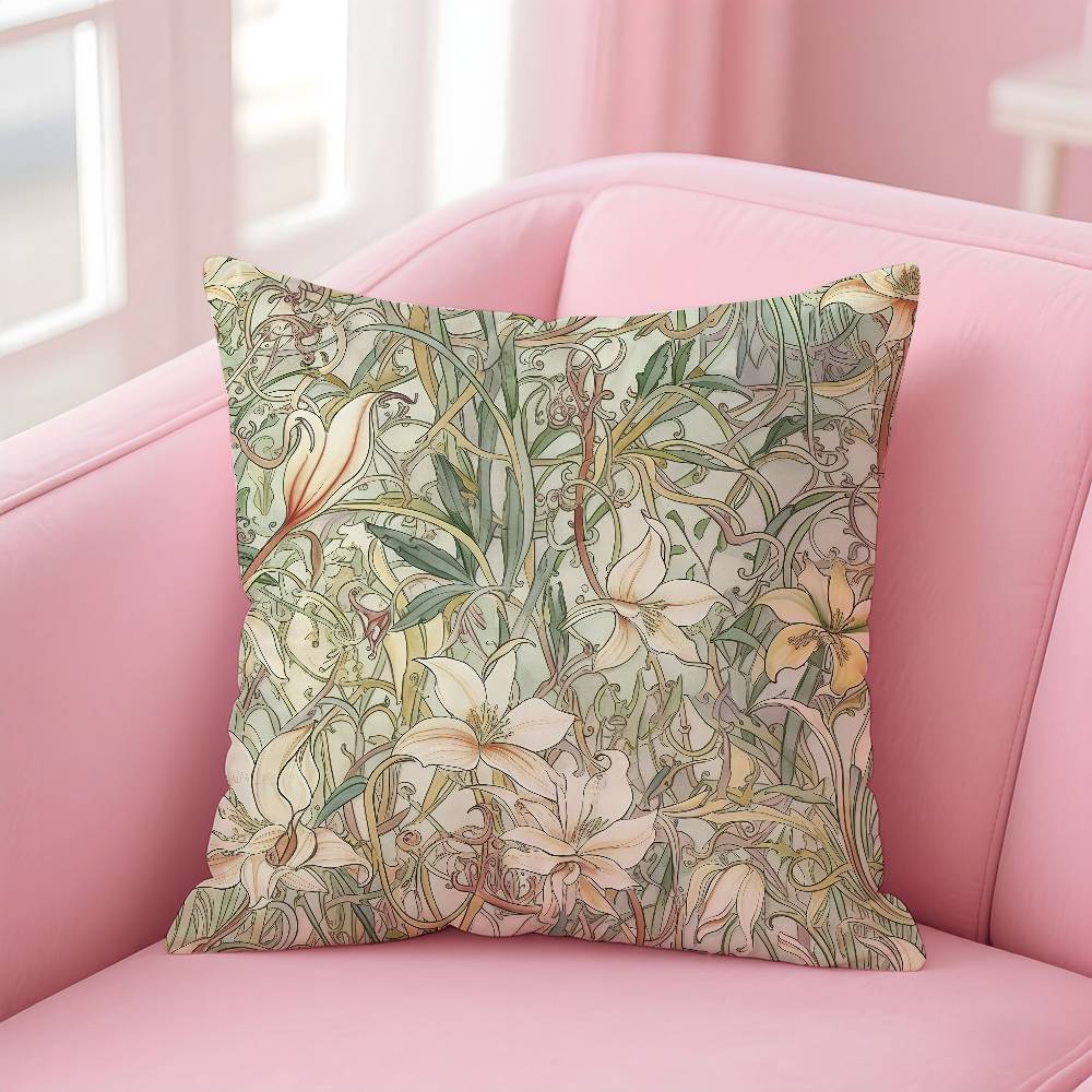 William Morris Floral Pillow Case Pattern Printing Pillowcase Living Room Sofa Cushion Cover Bedroom Room Decor