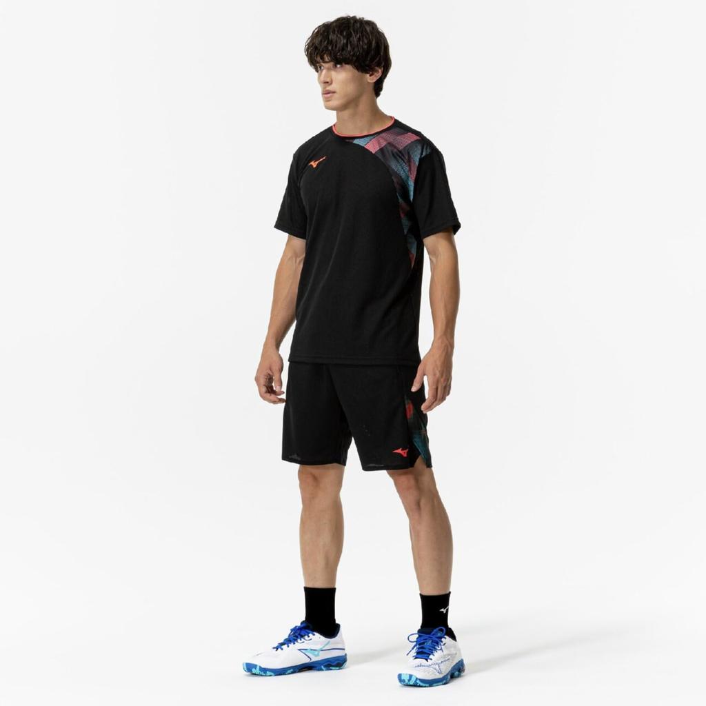 Игровая футболка Dry Aeroflow, с коротким рукавом, Dynamotion Fit, Высокодышащая, Идеально подходит для тенниса и бадминтона, Унисекс, Черный, Размер S (62JAC012)