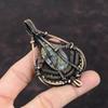 Copper Seraphinite Pendant Copper Wire Wrapped Jewelry Gemstone Pendant Copper Pendant Wire Wrapped Pendant Gift For Bridal Handmade Jewelry