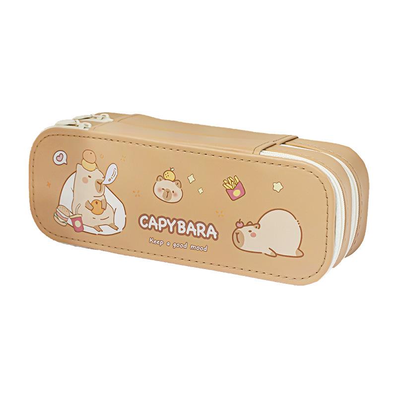 Cartoon Double-Layer Pencil Case: Large Capacity Stationery Box for Primary Students