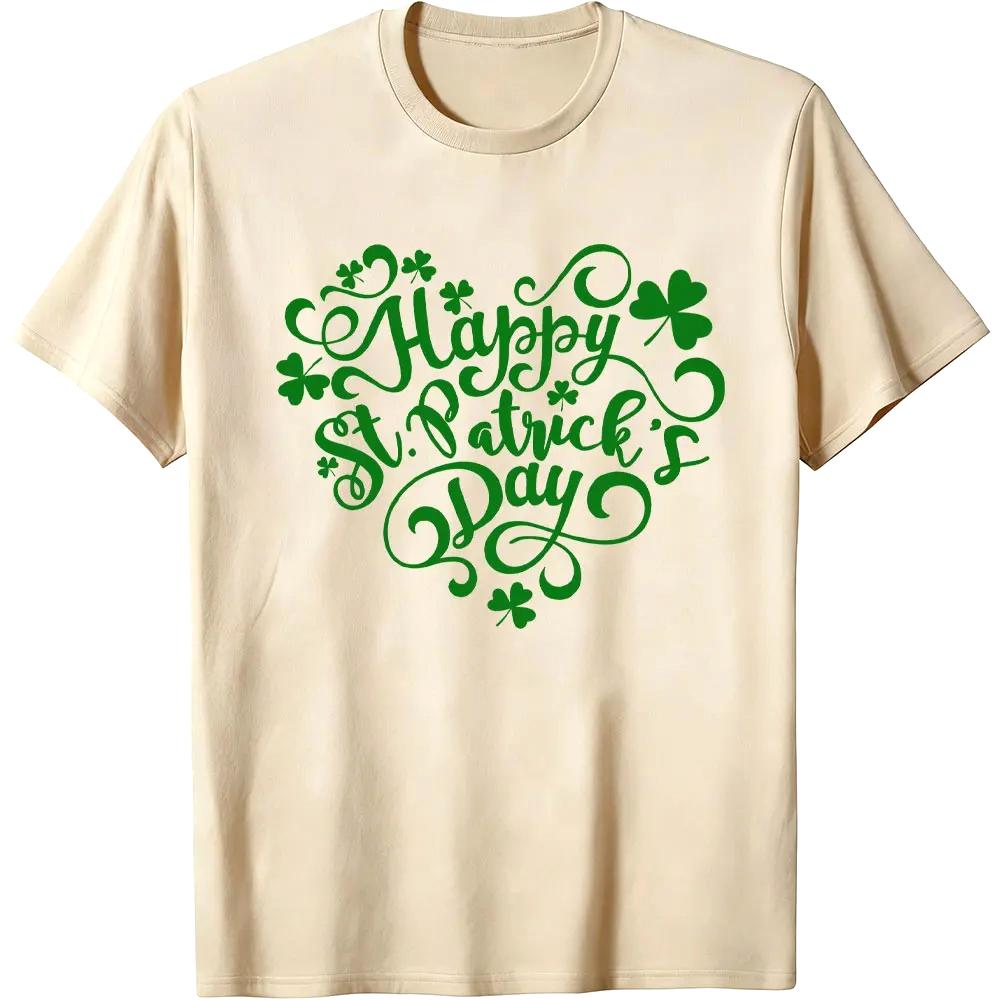 2026 New Happy St Patricks Day Shirt Saint Patricks Day Love Heart TShirt Summer Casual Soft and Comfortable Tee Tops