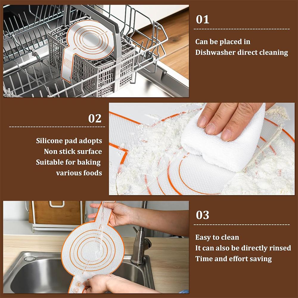 LMETJMA Silicone Bread Sling for Dutch Oven Non-stick Bread Baking Mat with Long Handle Heat Resistant Dutch Oven Liners JT300