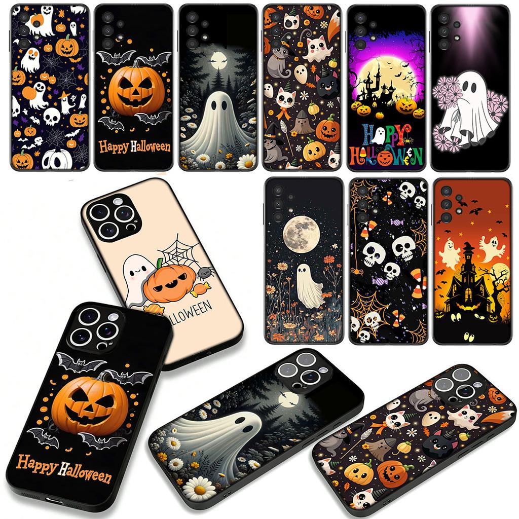 Для Apple iPhone 16 15 14 Plus 13 12 Mini 17 Pro Max + ProMax 16E Air 15+ Чехол Маленький Призрак с Тыквой H-Halloween