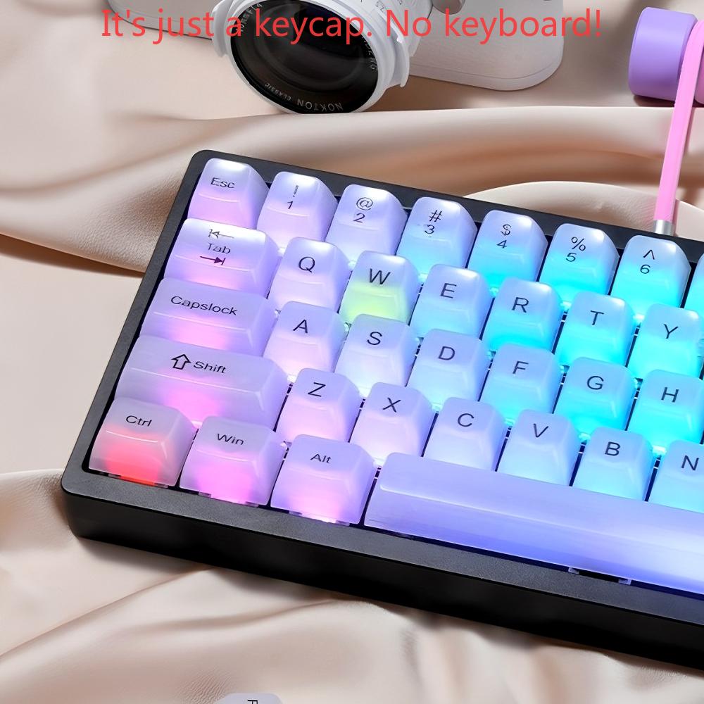 115-key Fog Transparent Keycap PC Transparent Keycap MDA Suitable for MX Switch 60/84/98/108 Mechanical Keyboard Replacement Cap