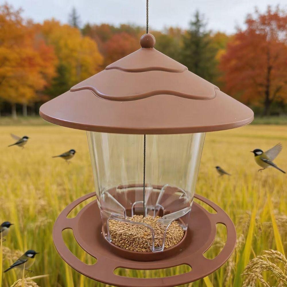 Gazebo Style Bird Feeding Station Large Capacity Hummingbird Feeder Bird Food Container Outdoor