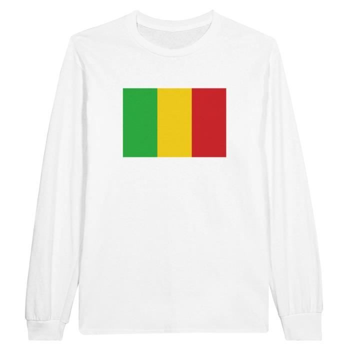 Длинная футболка - PIXELFORMA - Drapeau du Mali - 100% хлопок - Col classique - Homme