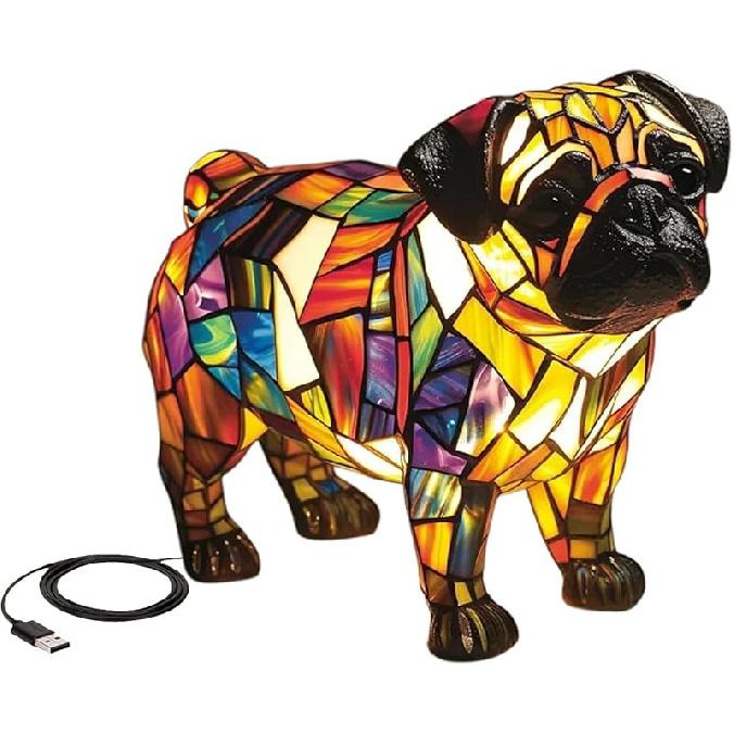 Ночной светильник с изображением собак, окрашенный в смоляной цвет, французский бульдог, настольная лампа, милые светодиодные настольные лампы для собак, винтажный ночник с изображением животных, красочный столик для собак