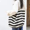 Casual Style Women’s Handbags New Fashion Large Capacity Striped Canvas Underarm Shoulder Bags Ladies Commuter Totes CLE