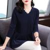 Tops Women's Autumn and Winter Warm Comfortable V-Neck   Shirt Long Sleeve T-shirt Loose Casual Pullover Top
