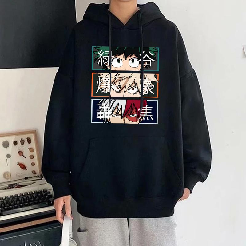 Autumn Winter My Hero Academia Print Casual Fashion Long Sleeve Men Hoodie Sweatshirt Anime Oversized Unisex Sportwear Pullovers