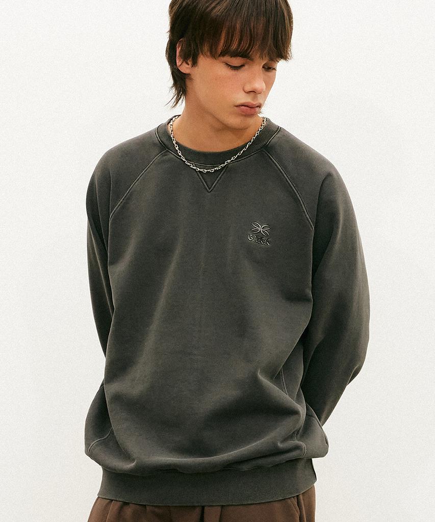 GAKKAI UNIONS Cut-Out Raglan Pigment Sweatshirt Charcoal