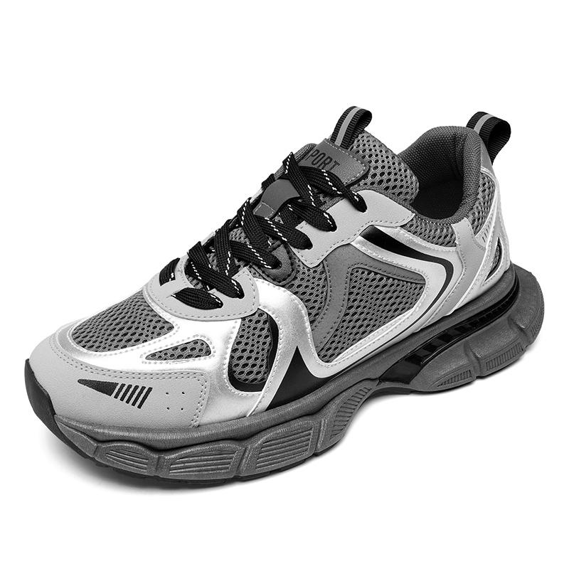 Летние мужские кроссовки Pop Daddy с толстой подошвой, классическая сетчатая поверхность, дышащие, повседневные кроссовки для бега, мягкая подошва, нескользящая спортивная обувь