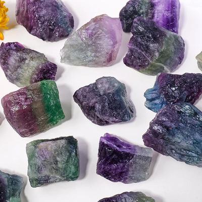 Семицветный флюоритовый камень-аромадиффузор для декора — Натуральный неровный кристалл для цветочного горшка, аквариума или украшения.