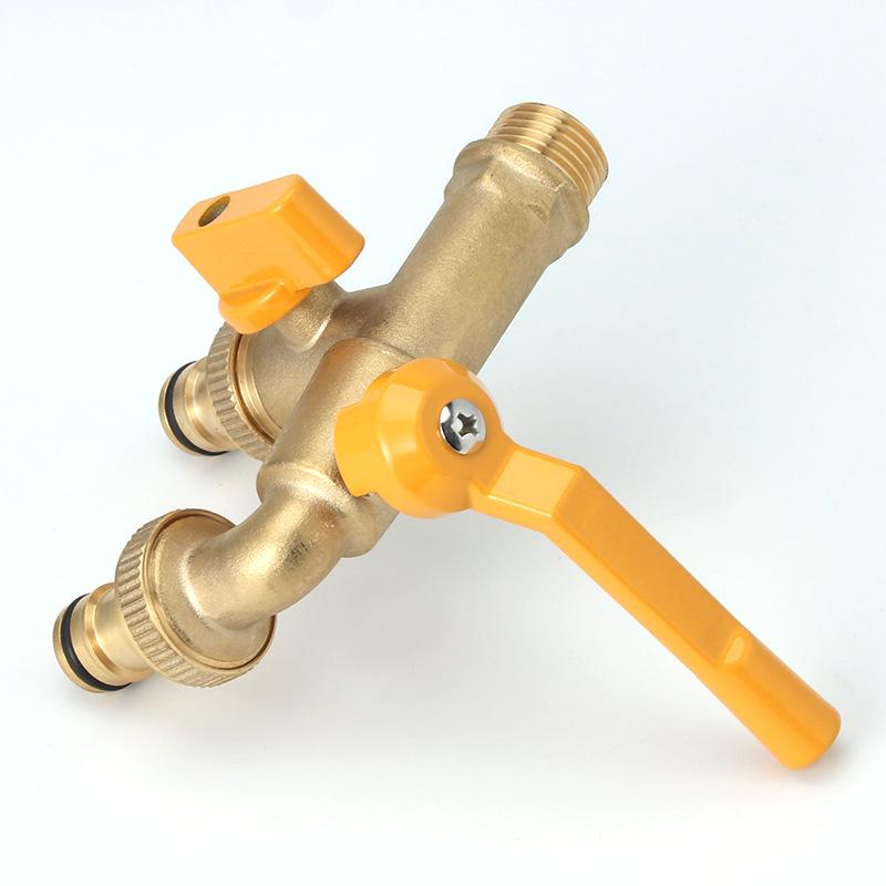 Утолщенный наружный антифризный садовый кран с двумя выходами