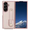 Чехол для Samsung Galaxy Z Fold6 5G с подставкой, слотами для карт, покрытием из кожи и ТПУ, с ремешком