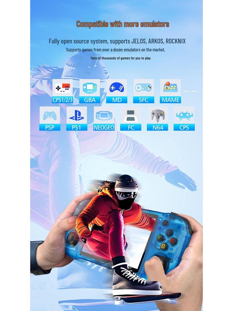 R46H Портативная 4.5\" HD IPS Ретро Игровая Консоль на Linux