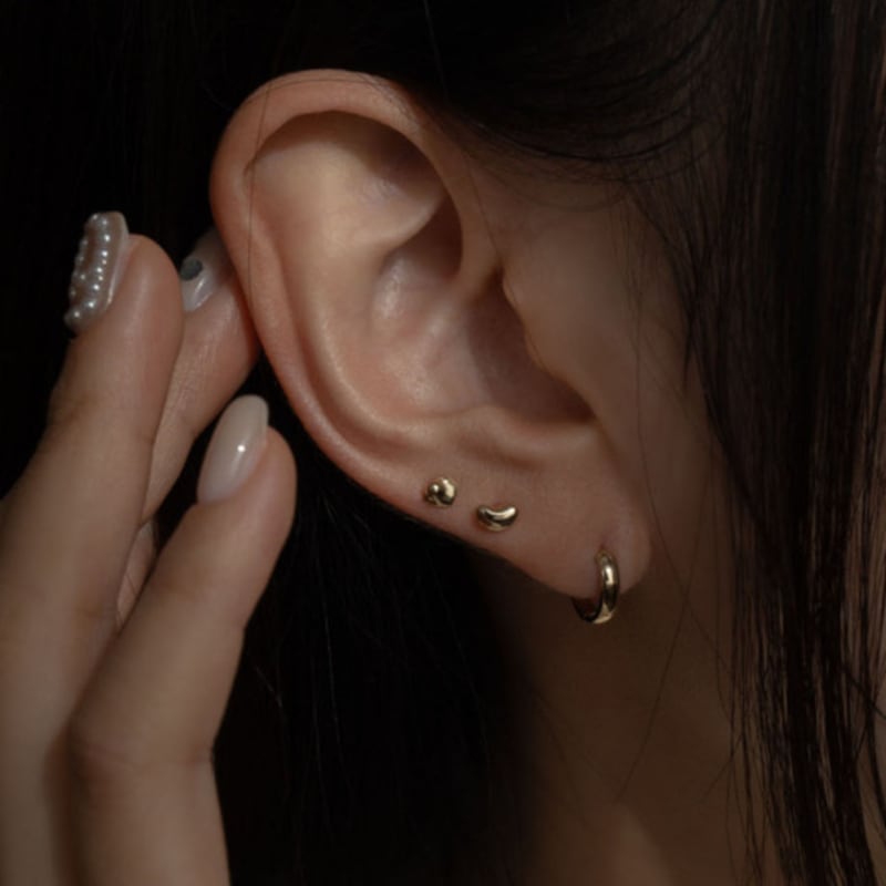 Youngglow 14k пирсинг в форме фасоли