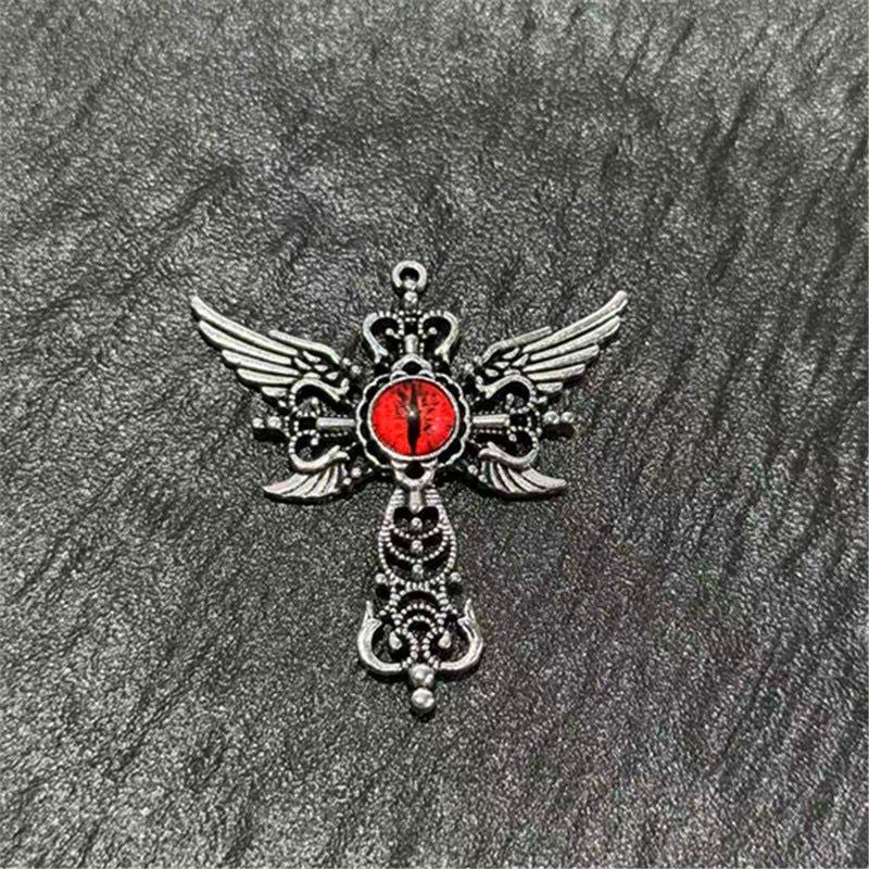 European and American Devil's Eye Cross Fashion Necklace Fashion Men's Hip Hop Pendant