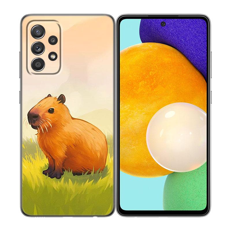 Cute Cartoon Capybara Case For Samsung A13 A22 A24 A32 A23 A25 A34 A35 A52S A53 A54 A55 A73 5G A12 A14 A15 A31 A33 A50 A51 A72