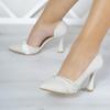 Женская модная кремовая атласная каменная обувь 9 см, вечерние модельные туфли