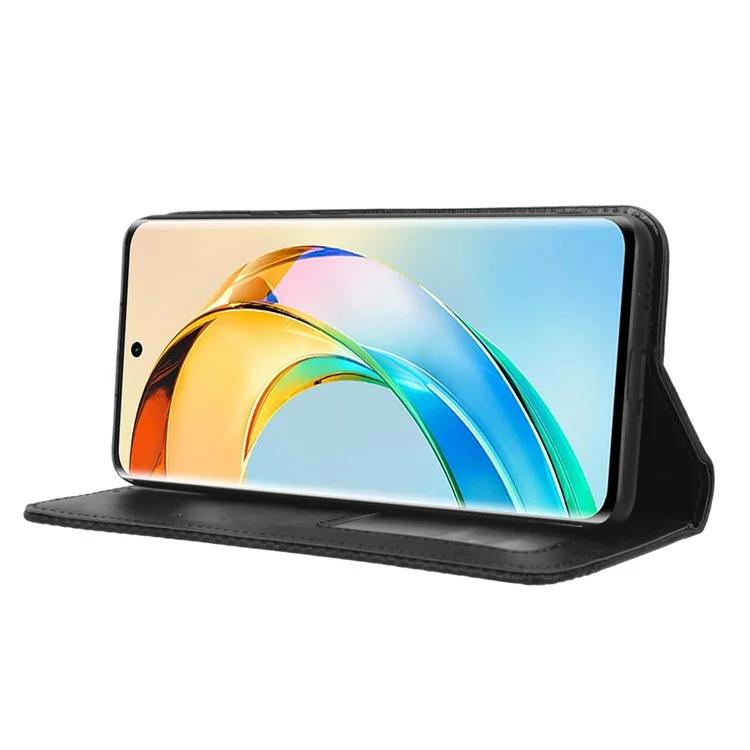 Для Honor X50 Магнитный чехол для телефона в стиле ретро из искусственной кожи с подставкой и кошельком