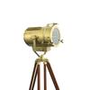 Brass Antiqued Handmade Adjustable Wooden Tripod Marine Studio Searchlight Nautical Spotlight Floor Lamp Home & Office Conner Decorative