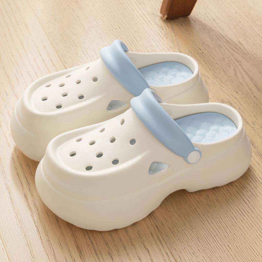 Платформа Женские Сабо Обувь Летние Пляжные Сандалии на Толстой Подошве Модные Удобные Сабо Для Дома и Улицы Женские Обувь с Отверстиями