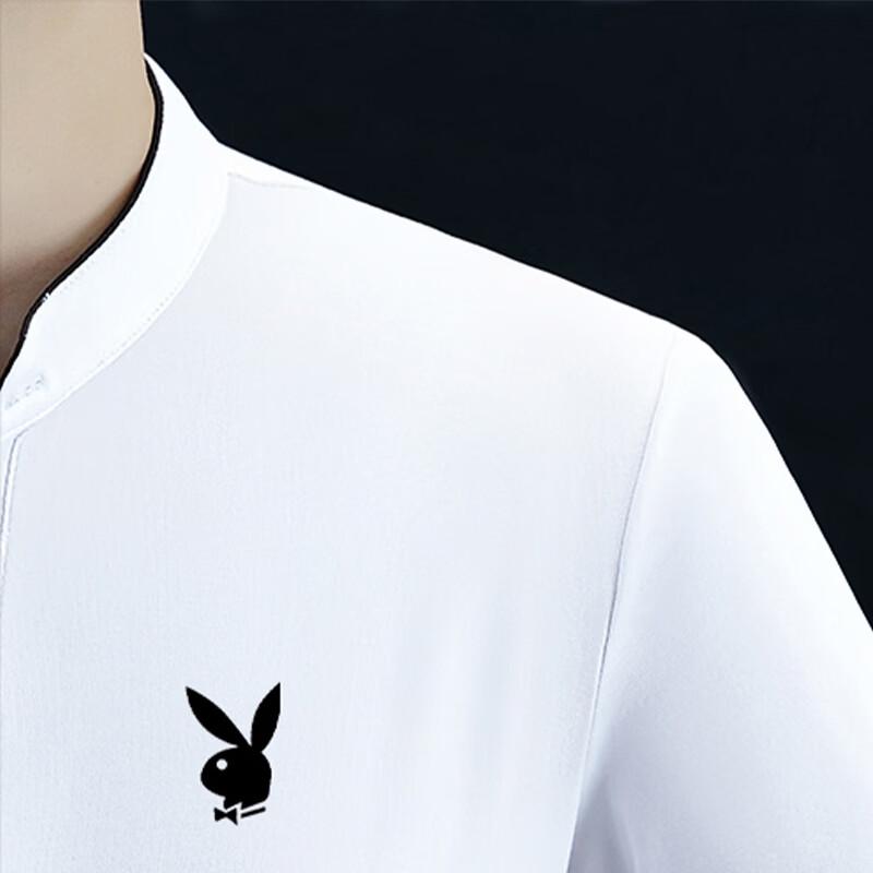 PLAYBOY Мужская повседневная футболка с длинным рукавом и воротником-стойкой