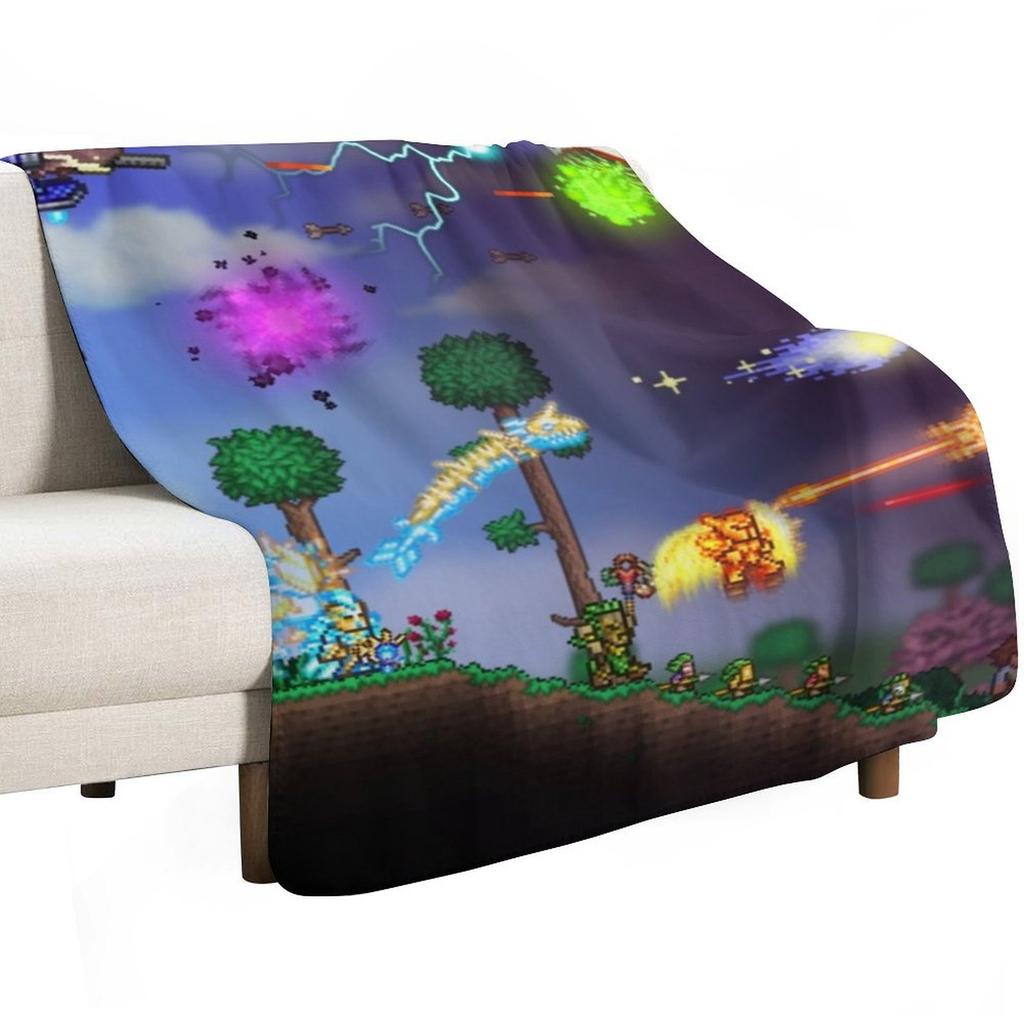 Terraria Game Artwork Throw Blanket Plush Fuzzy Cozy Blanket for Couch Sofa