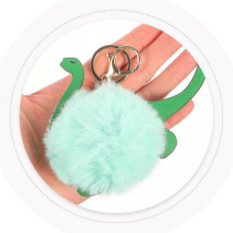 Cartoon Dinosaur Keychain for Decoration 2Pcs Soft Plush Fuzzy Bag Pendant