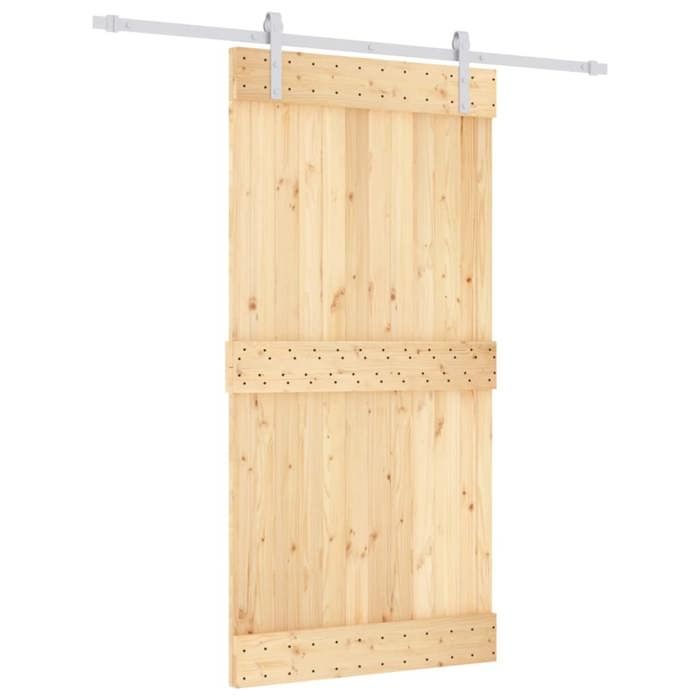 VidaXL Sliding Door and Hardware Kit 100x210 Cm Solid Pine, Interior Door, Interior Barn Door 3203031