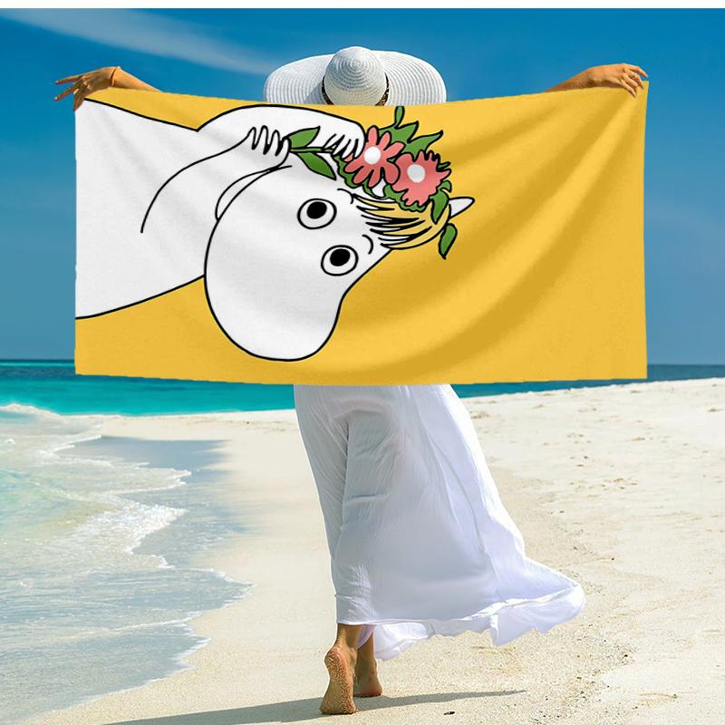 Ultra-Soft Beach Towel with Moomin Theme,Ideal for Pool - Camping, Diving - Perfect Travel Essential, Vibrant Beach Towel.