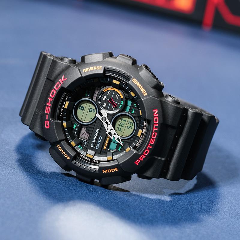 Casio Мужские часы с двойным дисплеем (жидкокристаллический/аналоговый) Серия Черные часы GA-140-1A4PR GA-140-1A4PR