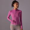 New Double-sided Nylon Brushed Sports Zipper Stand Up Collar Yoga Jacket, Sports Running Fitness Long Sleeved Top For Women